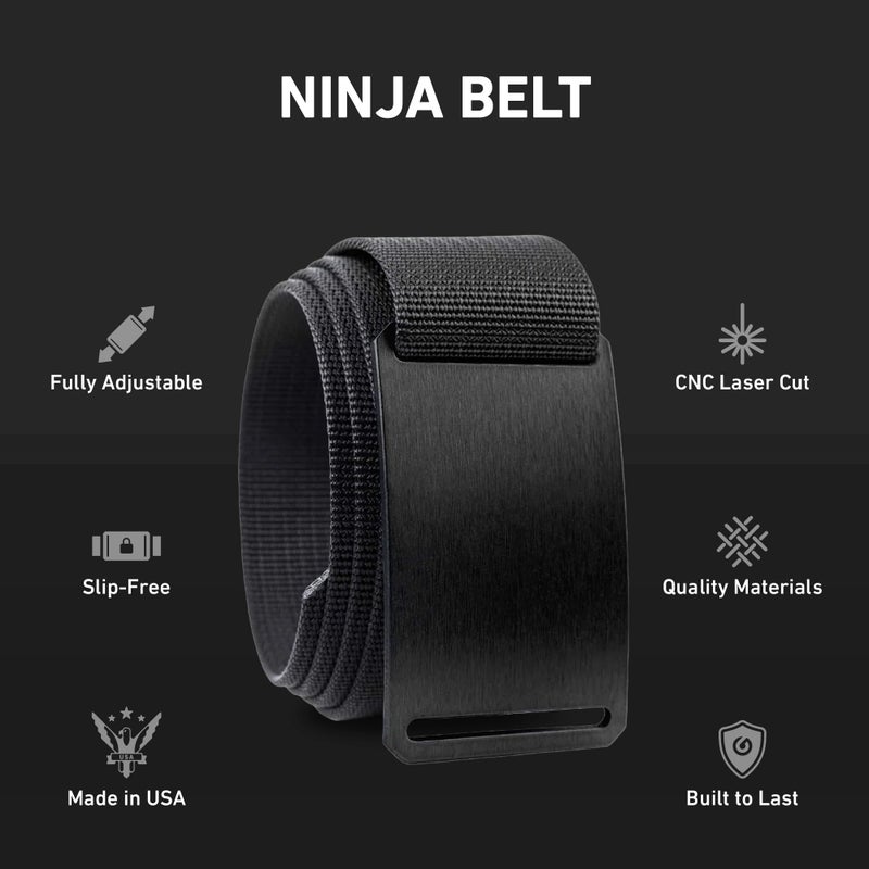 GRIP6 Ninja Belt: Durable Belts for Men & Women, Versatile Nylon Tactical Belt for Work, Golf, Casual & Outdoor Use - Made in the USA - Image 2